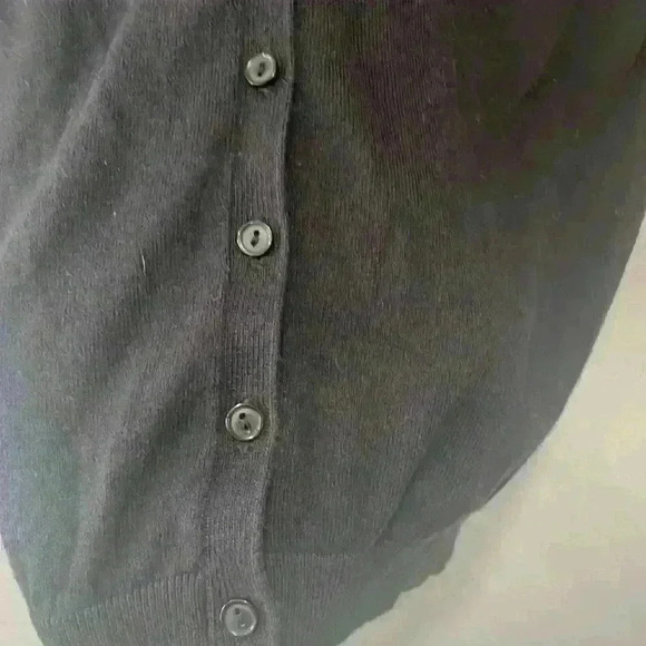 Halogen button down sweater with floral beaded design black size small - Picture 4 of 8